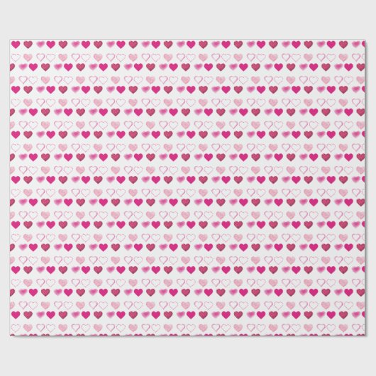 Roze harten Valentijnsdag Gift Wrap Cadeaupapier (Vlak)