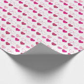 Roze harten Valentijnsdag Gift Wrap Cadeaupapier (Hoek)