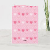 Roze harten Valentijnsdag kaart. Feestdagen Kaart (Achterkant)