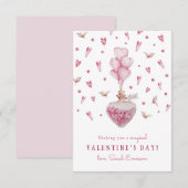 Roze harten Valentijnsdag klaslokaal (Voorkant / Achterkant)