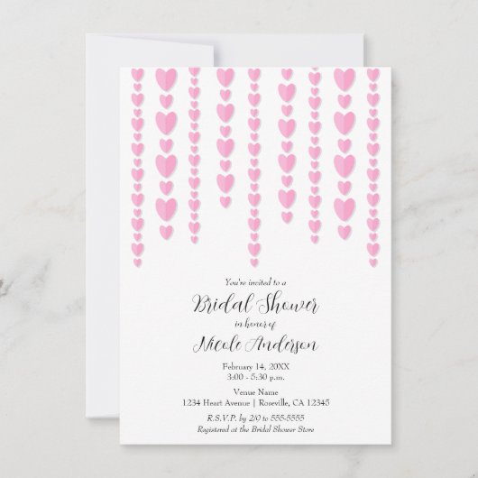 Roze Harten Valentijnsdag Koppel Bruidsfeest Kaart (Voorkant)