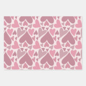 Roze harten Valentijnsdag Love Retro Checker Inpakpapier Vel (Voorkant 3)