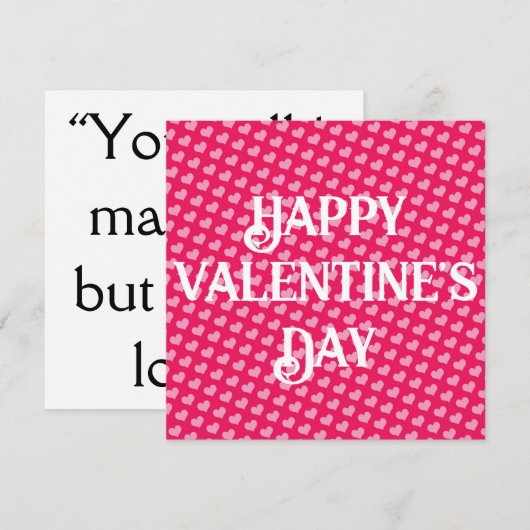 Roze harten Valentijnsdag platte Kaart (Voorkant / Achterkant)