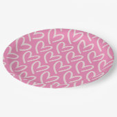 Roze harten van harten papieren bordje (Gekanteld)