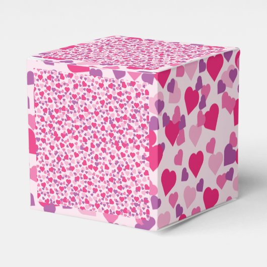 Roze Harten van Liefde voor Valentijnsdag Bedankdoosjes (Voorkant Zijde)