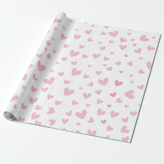 Roze harten verpakkingspapier cadeaupapier