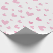 Roze harten verpakkingspapier cadeaupapier (Hoek)