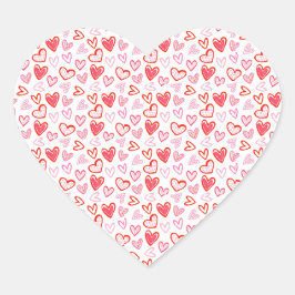Roze harten verspreid hart sticker