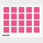 Roze harten vierkante sticker (Vel)