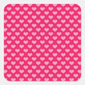 Roze harten vierkante sticker (Voorkant)
