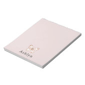 Roze harten vlinder notitieblok (Linkerzijde)