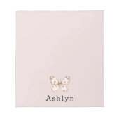 Roze harten vlinder notitieblok (Voorkant)