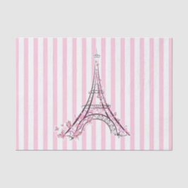 Roze harten & vlinders Parijs Eiffeltoren Feest Tissuepapier