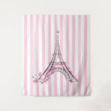 Roze harten & vlinders Parijs Eiffeltoren Meisjes