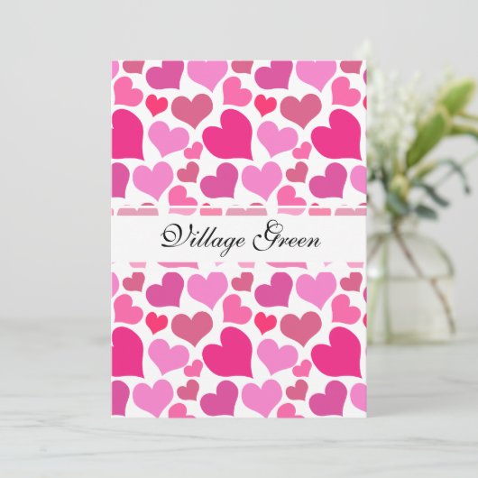  roze harten voor bachelorette of bride kaart (Staand voorkant)