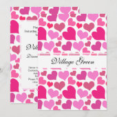 roze harten voor bachelorette of bride kaart (Voorkant / Achterkant)