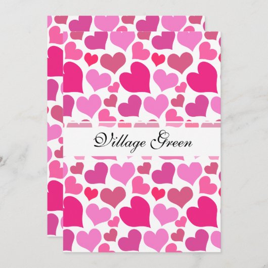  roze harten voor bachelorette of bride kaart (Voorkant / Achterkant)