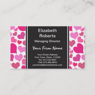 roze harten voor bachelorette of bride visitekaartje