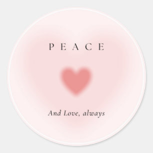 Roze harten Vrede en liefde altijd Sticker