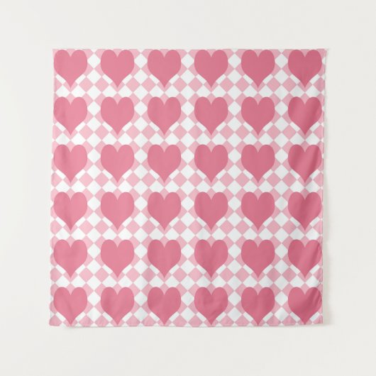 Roze harten wandkleed (Voorkant)