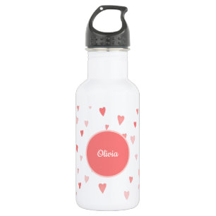 Roze harten waterfles 