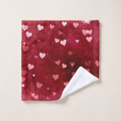 Roze harten Waterverf achtergrond Bad Handdoek (Wasdoekje)