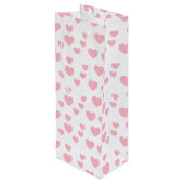 Roze harten wijn cadeautas (Achterkant Gekanteld)