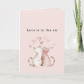 Roze harten Witte katten Liefde Kaart (Voorkant)
