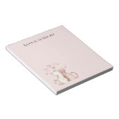 Roze harten Witte katten Liefde Notitieblok (Schuin)