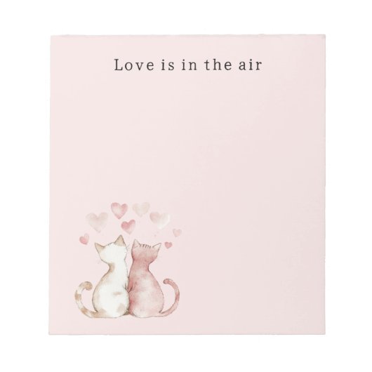 Roze harten Witte katten Liefde Notitieblok (Voorkant)