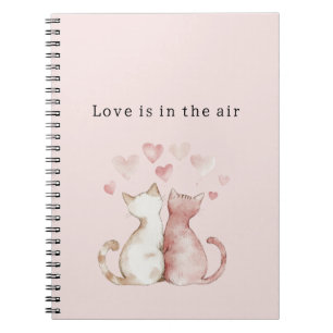 Roze Harten Witte Katten Liefde   Notitieboek