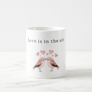 Roze harten Witte Vogels Liefde Koffiemok
