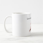Roze harten Witte Vogels Liefde Koffiemok (Links)