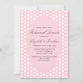 Roze harten Woestende Rehearsal Dinner Kaart (Voorkant)