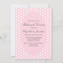 Roze harten Woestende Rehearsal Dinner Kaart