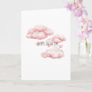 Roze Harten Wolken Liefde is in de lucht Kaart