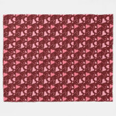 Roze Harten Worp Fleece Deken (Voorkant (Horizontaal))