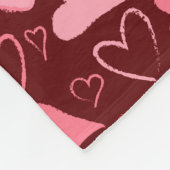Roze Harten Worp Fleece Deken (Hoek)