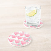 Roze harten zandsteen onderzetter (Zijkant)