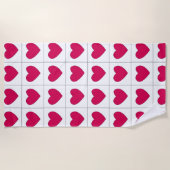 Roze Harten Zomer Valentijnsdag Strandlaken (Voorkant)