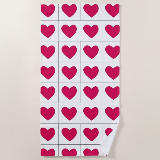 Roze Harten Zomer Valentijnsdag Strandlaken (Voorkant)