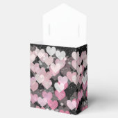 Roze Harten Zwart Faux Glitter Zwart Bow Bedankdoosjes (Geopend)