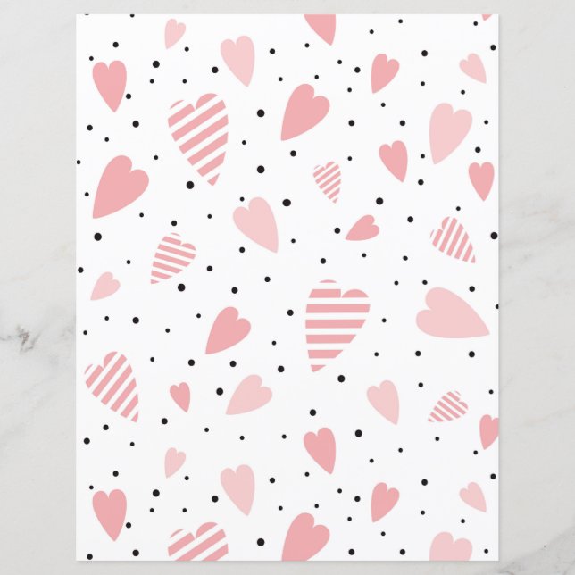 Roze Harten Zwart Polka Dots (Voorkant)