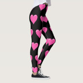 Roze harten Zwarte Leggings Kies kleur (Rechts)