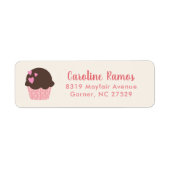 Roze hartencake Kinder Return-adres Etiket (Voorkant)