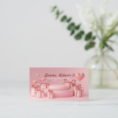 Roze hartendoos Visitekaartje (Staand voorkant)