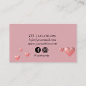 Roze hartendoos Visitekaartje (Achterkant)