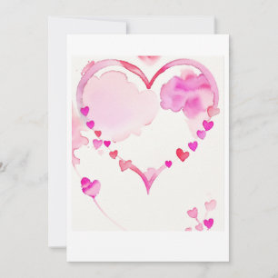Roze Hartengarland in Pasteltinten, Valentijnsdag  Feestdagenkaart