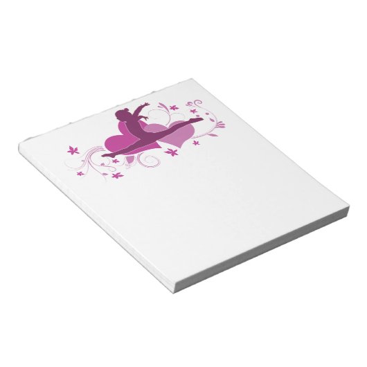 Roze hartengymnastiek Leap Notitieblok (Schuin)