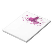 Roze hartengymnastiek Leap Notitieblok (Linkerzijde)